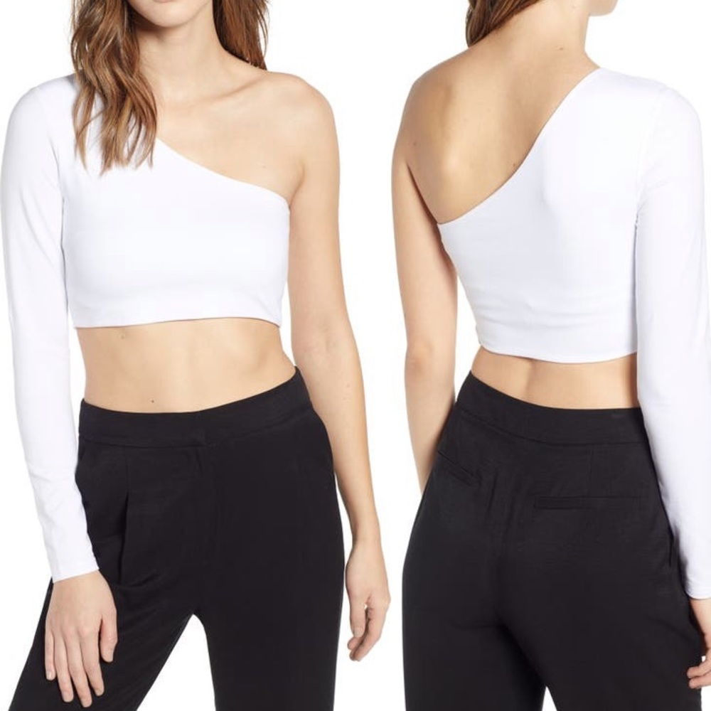 Tiger Mist Hatty One-Shoulder One-Sleeve Crop Top